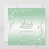 Elegant Emerald Decoration 25th Birthday Save The Date (Voorkant)