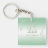 Elegant Emerald Decoration 25th Birthday Sleutelhanger (voorkant)