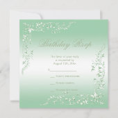 Elegant Emerald Decoration Birthday RSVP (Voorkant)