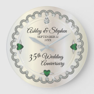 Elegant Emerald Diamonds 35th Wedding Jubileum Grote Klok