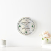 Elegant Emerald Diamonds 35th Wedding Jubileum Ronde Klok (Huis)