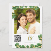 Elegant Emerald en Gold Agate Eucalyptus Wedding Save The Date (Achterkant)