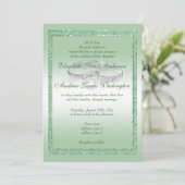 Elegant Emerald Glitter & Silver Wedding Rings Kaart (Staand voorkant)
