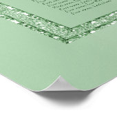 Elegant Emerald Glitter & Silver Wedding Rings Poster (Hoek)