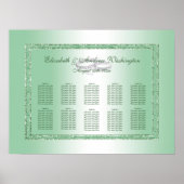 Elegant Emerald Glitter & Silver Wedding Rings Poster (Voorkant)