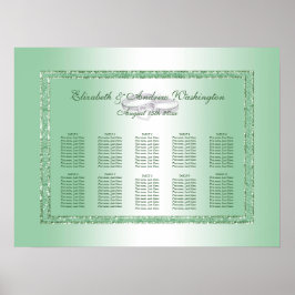 Elegant Emerald Glitter & Silver Wedding Rings Poster