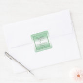 Elegant Emerald Glitter & Silver Wedding Rings Vierkante Sticker (Envelop)