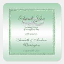 Elegant Emerald Glitter & Silver Wedding Rings