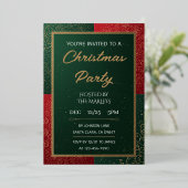 Elegant Emerald Gold Christmas Invitation Folie Uitnodiging (Staand Voorkant)