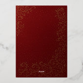 Elegant Emerald Gold Christmas Invitation Folie Uitnodiging (Achterkant)