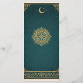 Elegant Emerald & Gold Ornate Arch Wedding Menu (Achterkant)