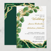 Elegant Emerald Green Agate Eucalyptus Wedding Kaart (Voorkant / Achterkant)