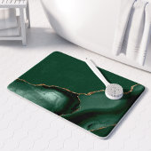 Elegant Emerald Green Agate Gold Glitter Badmat