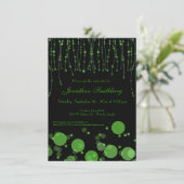 Elegant Emerald Green Birthday Party Invite Kaart (Staand voorkant)