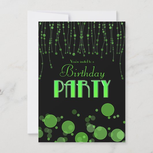 Elegant Emerald Green Birthday Party Invite Kaart (Achterkant)
