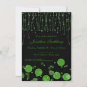 Elegant Emerald Green Birthday Party Invite Kaart (Voorkant)