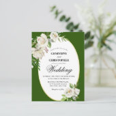 Elegant Emerald Green Boho Floral Wedding Briefkaart (Staand voorkant)