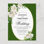 Elegant Emerald Green Boho Floral Wedding Briefkaart (Voorkant)