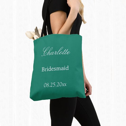 Elegant Emerald Green Bridesmaid Canvas tas