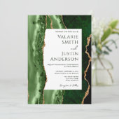 Elegant emerald green Budget Weddenschap All in On Kaart (Staand voorkant)