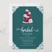 Elegant Emerald Green Cake and Lace Vrijgezellenfe Kaart (Voorkant)