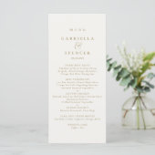 Elegant Emerald Green Cream Gold Wedding Menu (Staand voorkant)