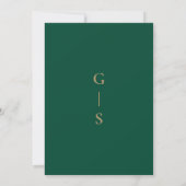 Elegant Emerald Green Cream Wedding Invitation Kaart (Achterkant)
