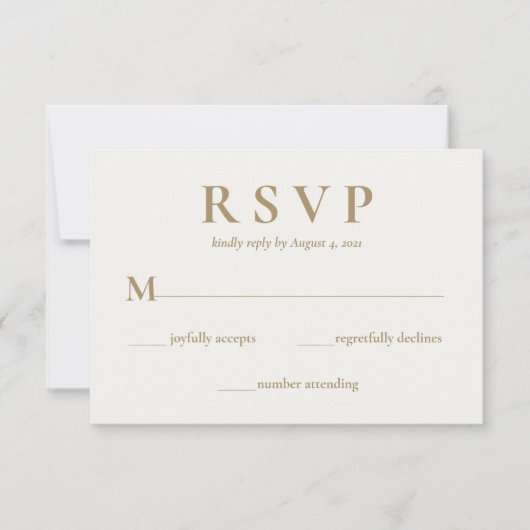 Elegant Emerald Green Cream Wedding RSVP Kaart (Voorkant)