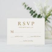 Elegant Emerald Green Cream Wedding RSVP Kaart (Staand voorkant)