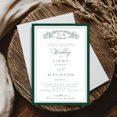 Elegant Emerald Green  Crest Monogram Wedding   In Kaart