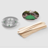 Elegant Emerald Green | Diamond Crown Quinceañera Handwaaier (Niet-gemonteerd)