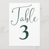 Elegant Emerald Green Eenvoudig Groot Tafelnummer (Achterkant)