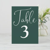 Elegant Emerald Green Eenvoudig Groot Tafelnummer (Staand voorkant)
