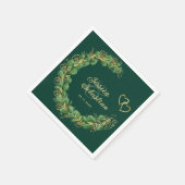 Elegant Emerald Green en Gold Eucalyptus Wedding Servet (Hoek)