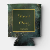 Elegant Emerald Green en Gold Flecks Wedding Blikjeskoeler (Voorkant)