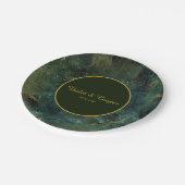 Elegant Emerald Green en Gold Flecks Wedding Pape Papieren Bordje (Gekanteld)