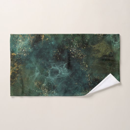 Elegant Emerald Green en Gold Glitter, op maat Bad Handdoek (Handdoek)