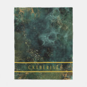 Elegant Emerald Green en Gold Glitter, op maat Fleece Deken (Voorkant)
