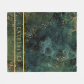 Elegant Emerald Green en Gold Glitter, op maat Fleece Deken (Voorkant (Horizontaal))