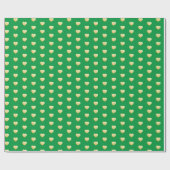 Elegant Emerald Green en Gold Hearts Pattern Cadeaupapier (Vlak)