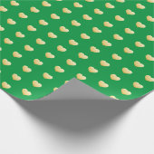Elegant Emerald Green en Gold Hearts Pattern Cadeaupapier (Hoek)