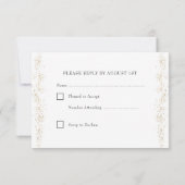 Elegant Emerald Green en Gold Leaf RSVP Kaartje (Achterkant)