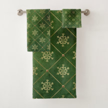 Elegant Emerald Green en Gold Snowflakes