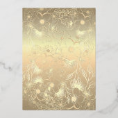 Elegant Emerald Green en Gold Wedding Folie Uitnodiging (Achterkant)