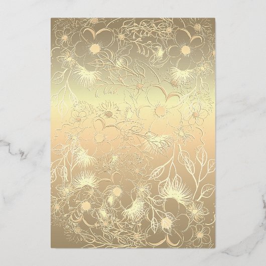 Elegant Emerald Green en Gold Wedding Folie Uitnodiging (Achterkant)