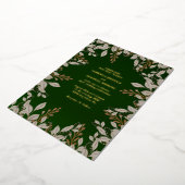 Elegant Emerald Green en Gold Wedding Folie Uitnodiging (Gedraaid)