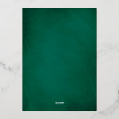 Elegant Emerald Green en Gold Wedding Folie Uitnodiging (Achterkant)