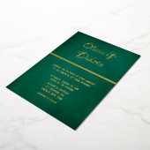 Elegant Emerald Green en Gold Wedding Folie Uitnodiging (Gedraaid)