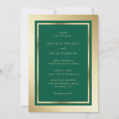 Elegant Emerald Green en Gold Wedding Kaart (Voorkant)