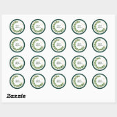 Elegant Emerald Green en Gold Wedding Ronde Sticker (Vel)